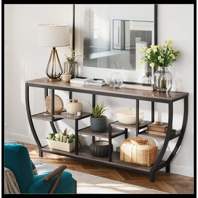 Console industrielle, canapé d'entrée 70,9 "avec tablettes