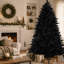 Arbre de Noël 6 pi avec 350 lumières DEL, arbre artificiel PE + PVC 1460 pointes pour décoration d'Halloween et des Fêtes, structure à charnières avec support en métal stable-117672176