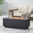 40" Outdoor 40,000 BTU Rectangular MgO Concrete Propane Fire Pit, Light Grey (Tank Cover not Included)-1634758360