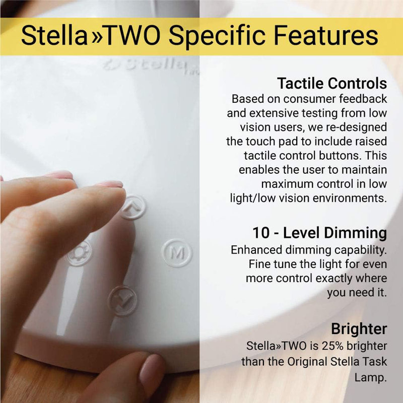 Stella Two Premium 11W Dimmable LED Desk Lamp With Color Temperature Options, Adjustable, And Remote Control