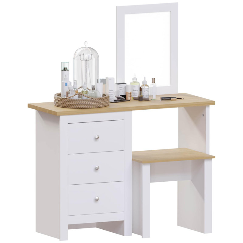 Morley Dressing Table with Mirror, White