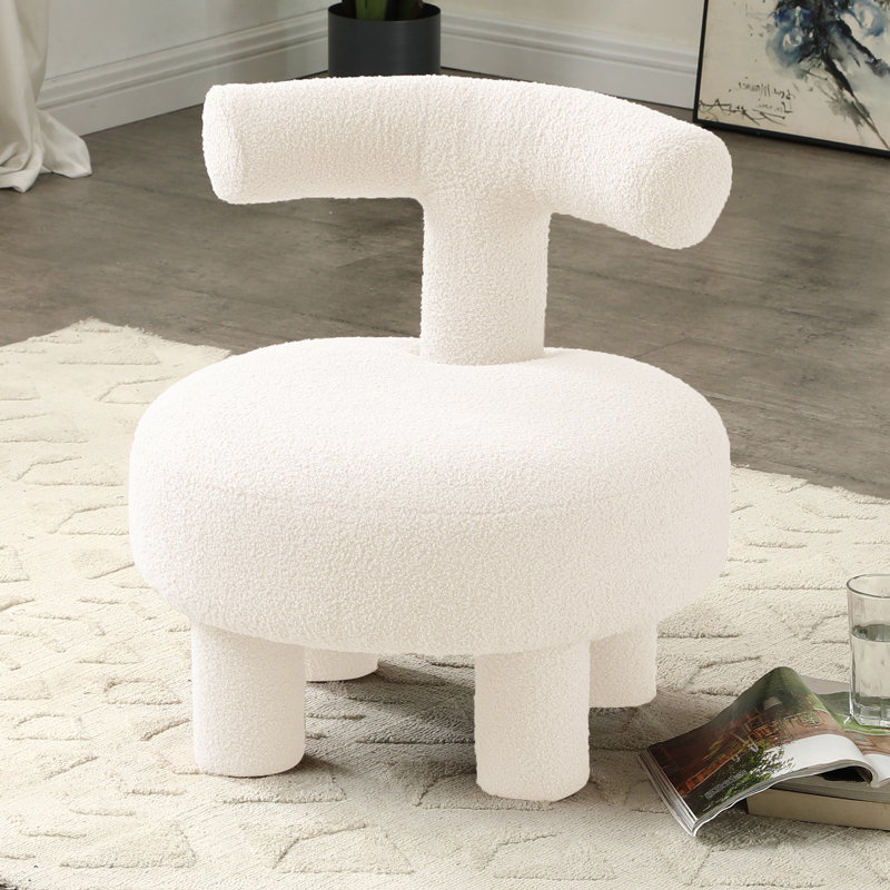Fauteuil d'appoint avec repose-pieds 24,4 po Aimun, Beige
