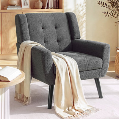 Bolanle 30" W Tufted Wide Back Accent Armchair