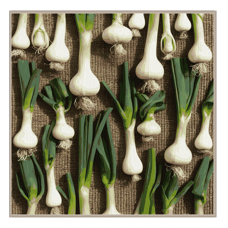 Tapis lavable vert légumes oignon vert, Carré 4 pi