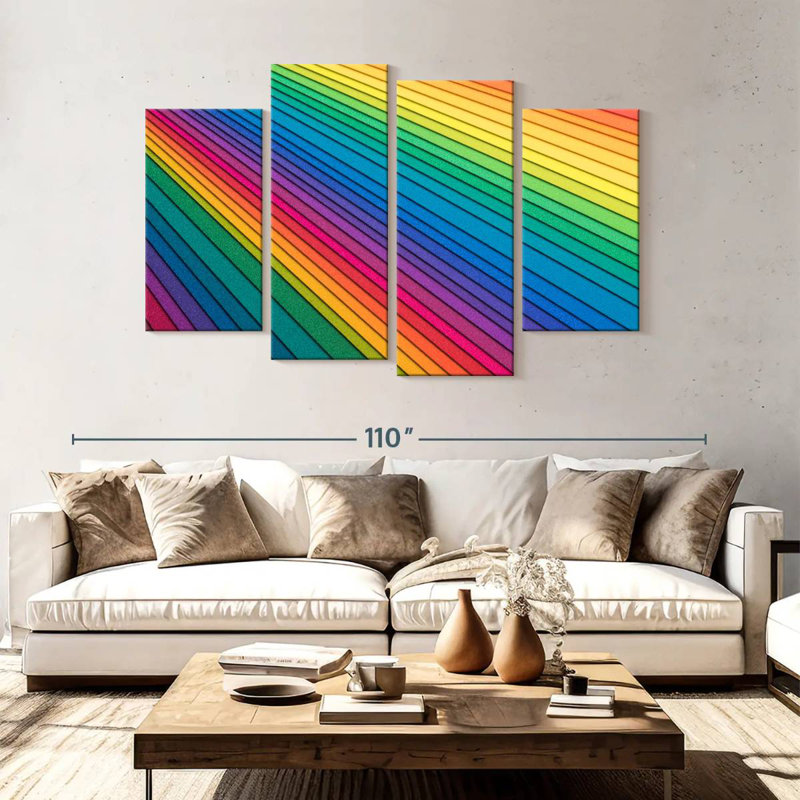 Pile de papier arc-en-ciel Kiahanna, H 54 po x l 84 po