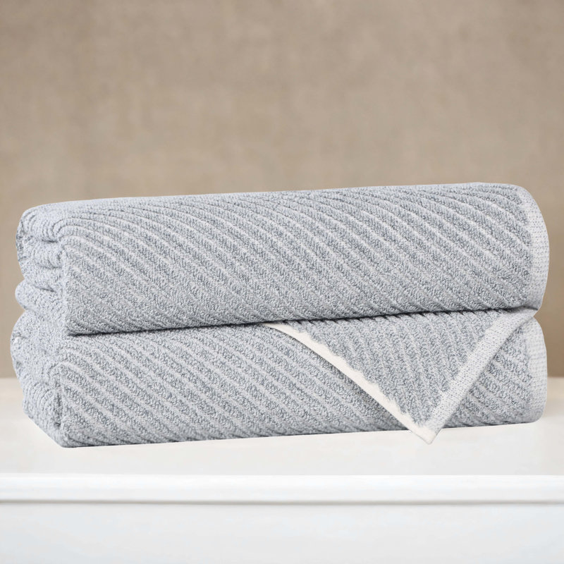  Ensemble de serviettes de bain en mélange de coton super doux et absorbant Amelia Collection, Bleu denim