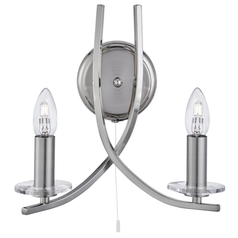 Pamelia Candle Wall Light, Satin Silver