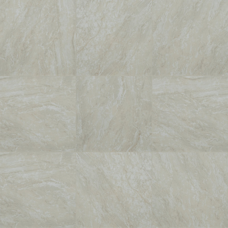 Windsor 24 in. x 24 in. Matte Porcelain Marble Look Floor and Wall Tile, Polished Cream