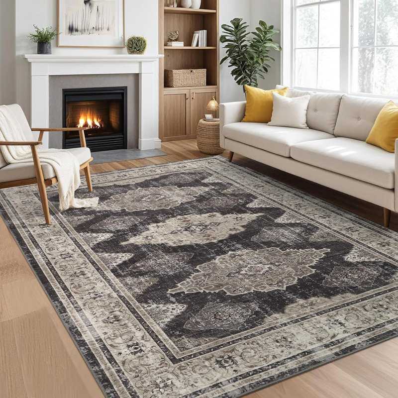 Tapis d'intérieur rétro 5 x 7 po, Rectangle 5 pi x 7 pi