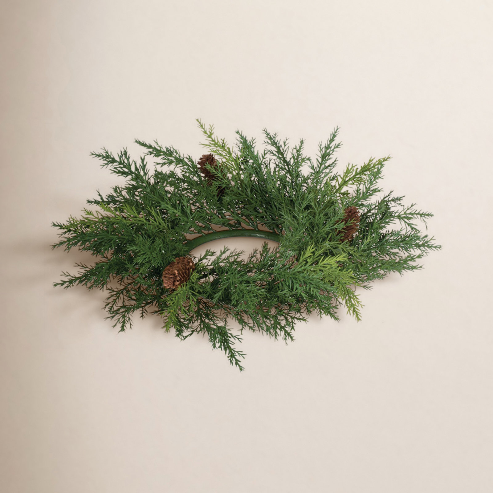 Artificial Ellerby Arborvitae Wreath, 10" H x 10" W x 2.5" D