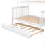 Lit simple superposé au dessus d'un lit double avec gigogne et escalier-32876774