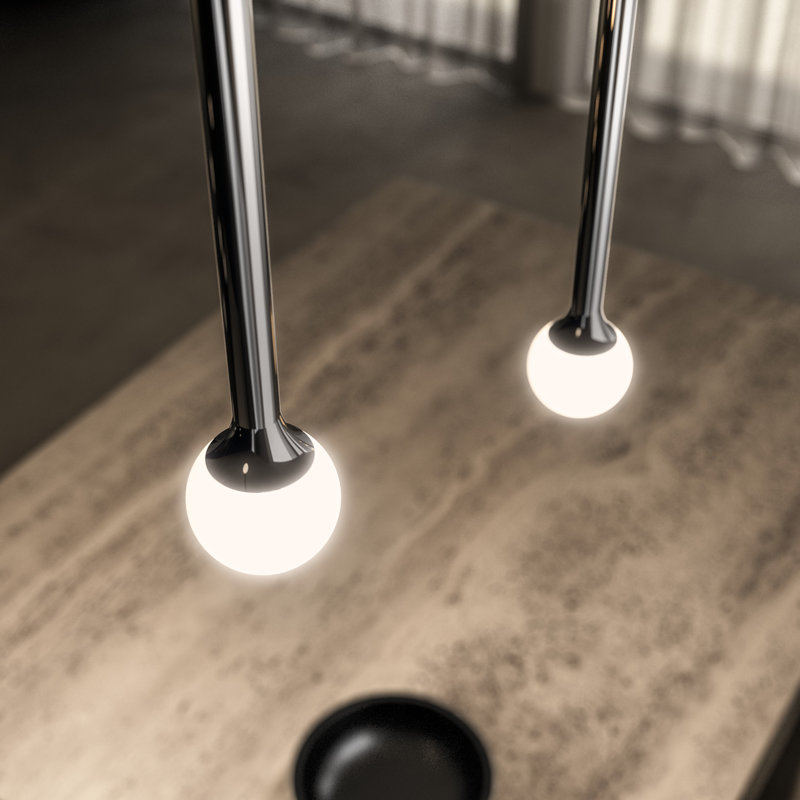 STORM 1 - Light LED Pendant, 13" H x 4.4" W x 4.4" D, Black, Black