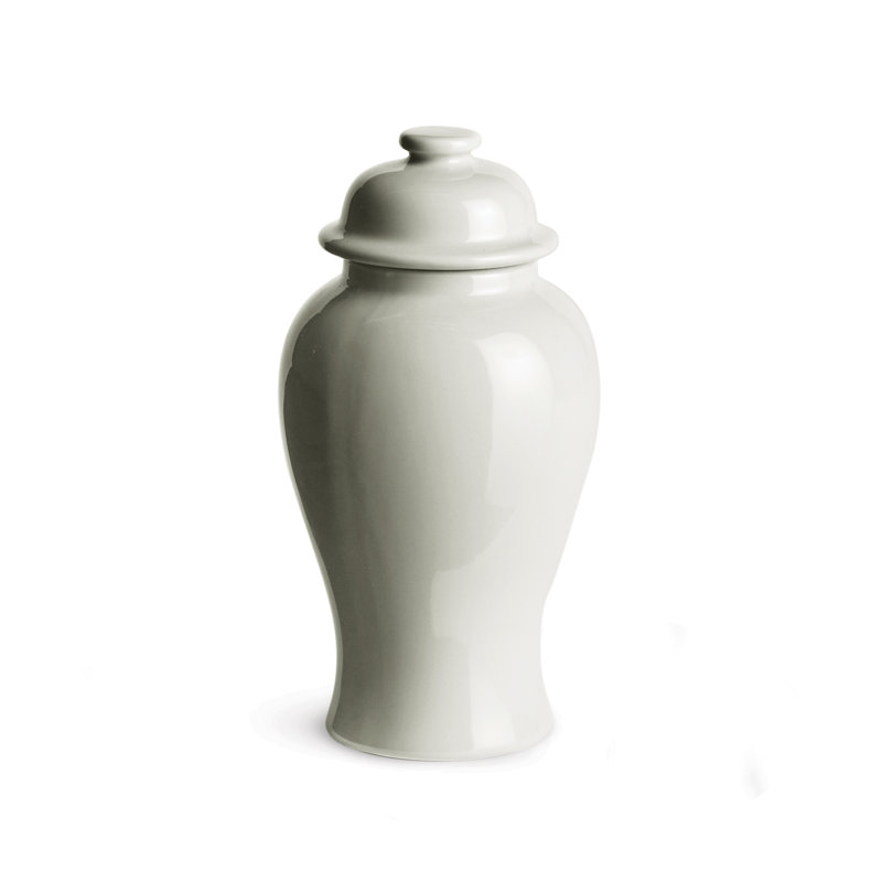 Ricki Ceramic Ginger Jar, White, 8.5"