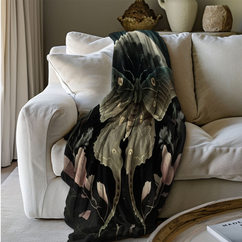  Couverture Lunar Phase Moth Delight, Grand lit