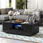 Table basse rectangulaire moderne ultrabrillante, table centrale élégante avec espace de rangement, mobilier d'appoint avec 16 lumières DEL de couleur pour le salon-817251898