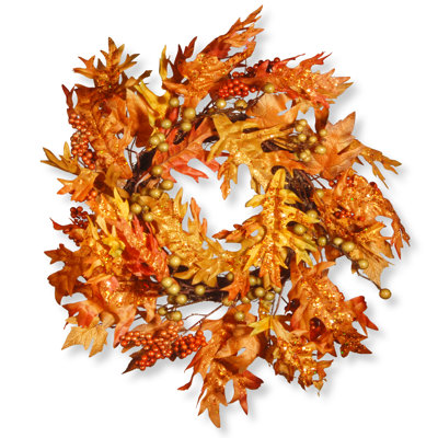 Kesly 24" Maple Leaf and Berry Wreath