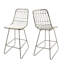 Tabourets de comptoir à la mode, structure en fer avec rembourrage - eau beige contemporain - paire de tabourets, structure, H 42 po, siège 26,25 po
