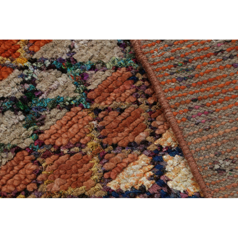 Moroccan Hand Knotted Geometric Area Rug, Runner 2'6" x 8'