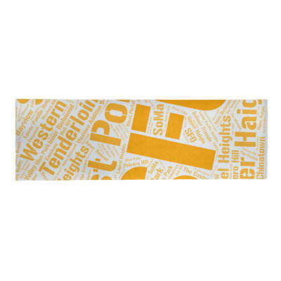 Tapis de la surface orange à tissage plat rand cites city barhood districts