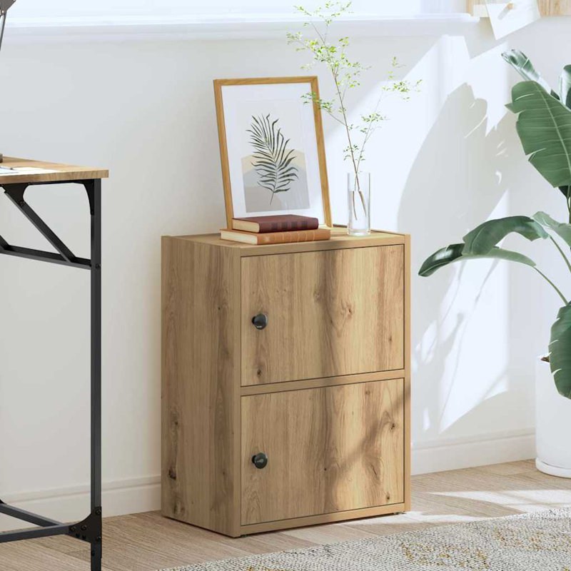 Shanetra 40cm W Bookcase, Artisan Oak, (2 Shelves) 52cmH x 40cmW x 24cmD