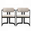 Ensemble de 2 chaises de salle à manger rembourrées en tissu avec structure en métal noir, capacité de poids de 260 lb-1013821682-1013821680