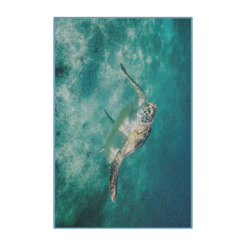 Tapis de la surface bleu tortue, Rectangle 2 pi x 4 pi