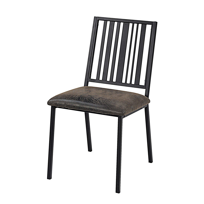 Chaises d'appoint rembourrées en similicuir avec pieds en métal, ensemble de 2