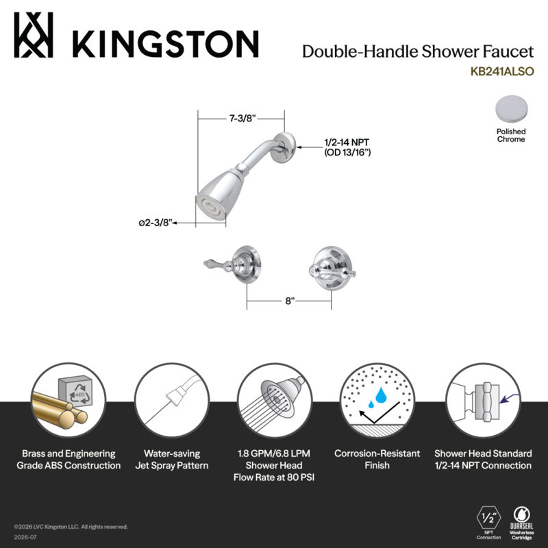 Kingston Brass Victorian Double-Handle Shower Faucet