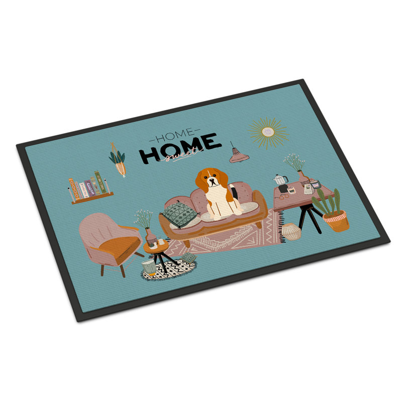 Tapis d'entrée antidérapant Guerline L 27 po x l 18 po, Beagle tricolore