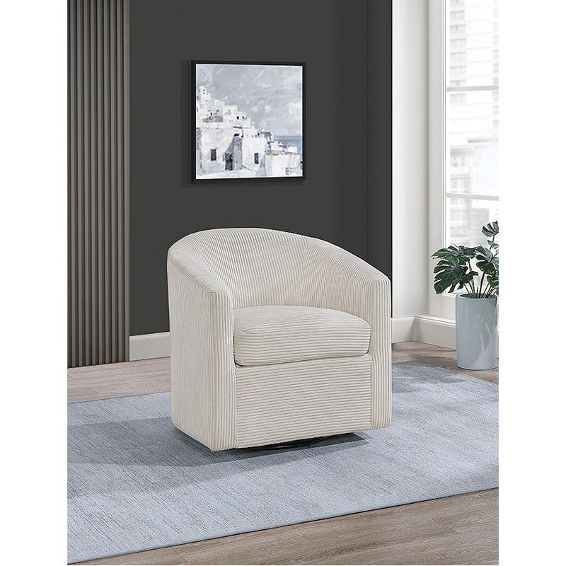 Chaise en velours côtelé beige 1 pièce, Beige