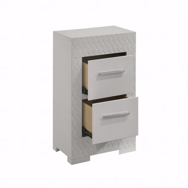 Table de chevet 2 tiroirs, en bois moderne