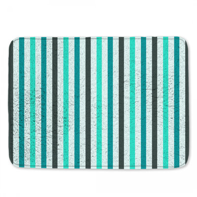 Tapis de bain à rayures verticales bleues