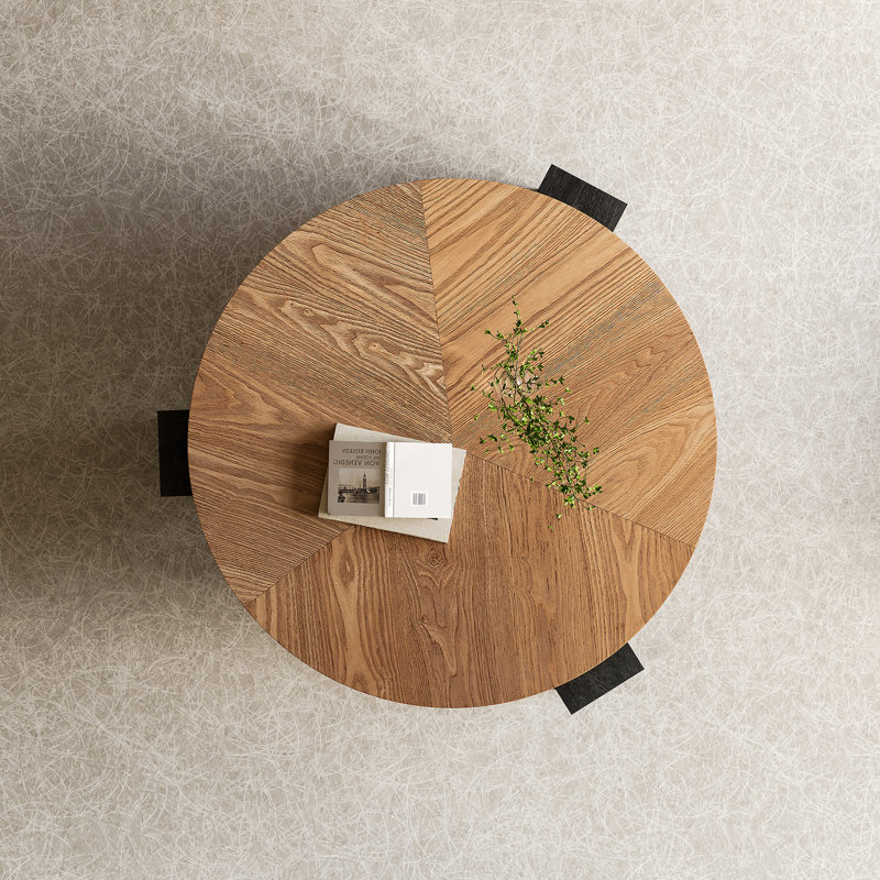 Table basse 33 po avec rangement caché, Bois naturel