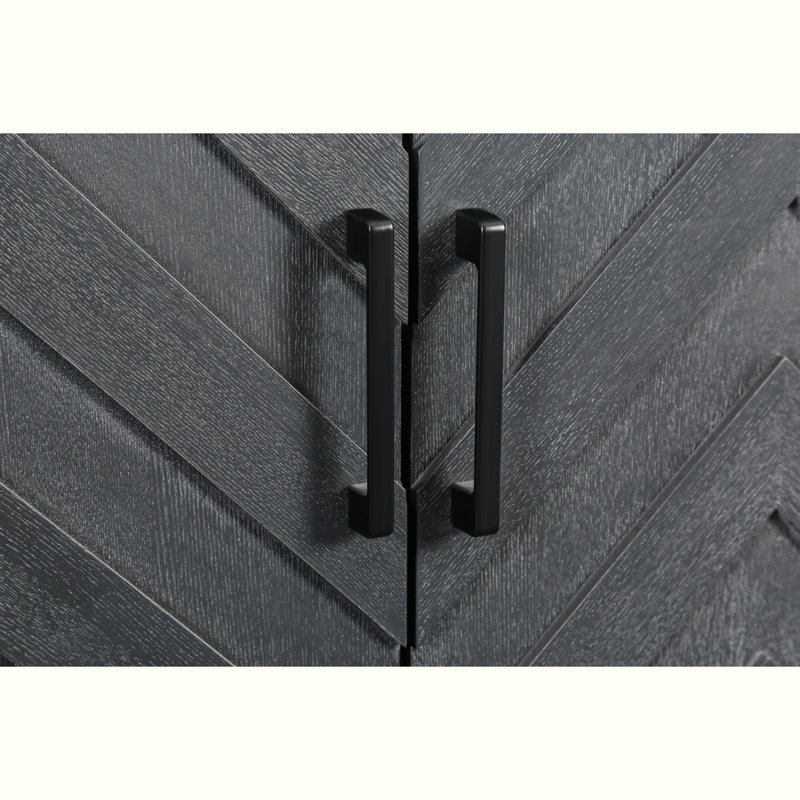 Storage Cabinet with 4 Door, Antique Dark Grey