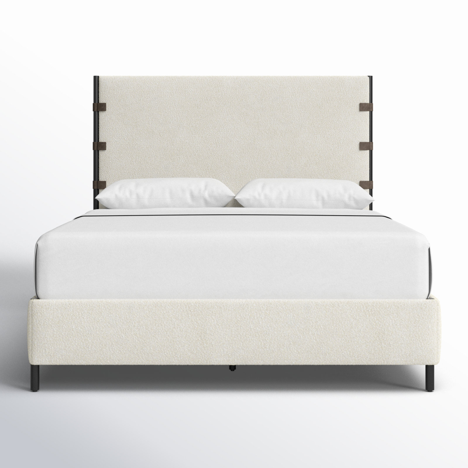 Amadeo Upholstered Metal Bed, Qeen