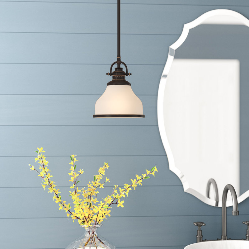 Maybery 1 - Light Dome Pendant, Palladian Bronze, 9.5" H x 8" W x 8" D, Opal Etched Glass