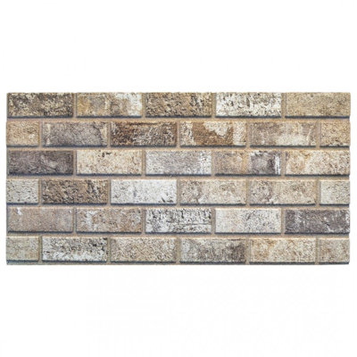 Falkirk Uffcott 39.4" X 19.7" Faux Stone Bridge 3D Wall Panelling In Red Brown Grey (10-Pack)