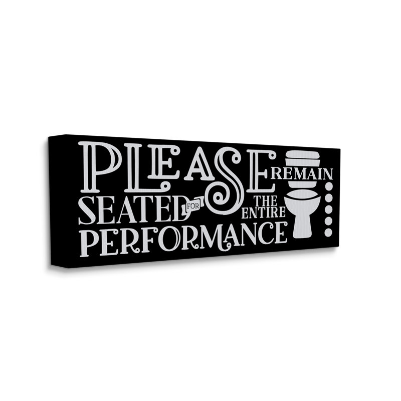 Trinx Veuillez rester assis, phrase encadrée, art giclée par LSR Design Studio, H 13 po x l 30 po x P 1,5 po