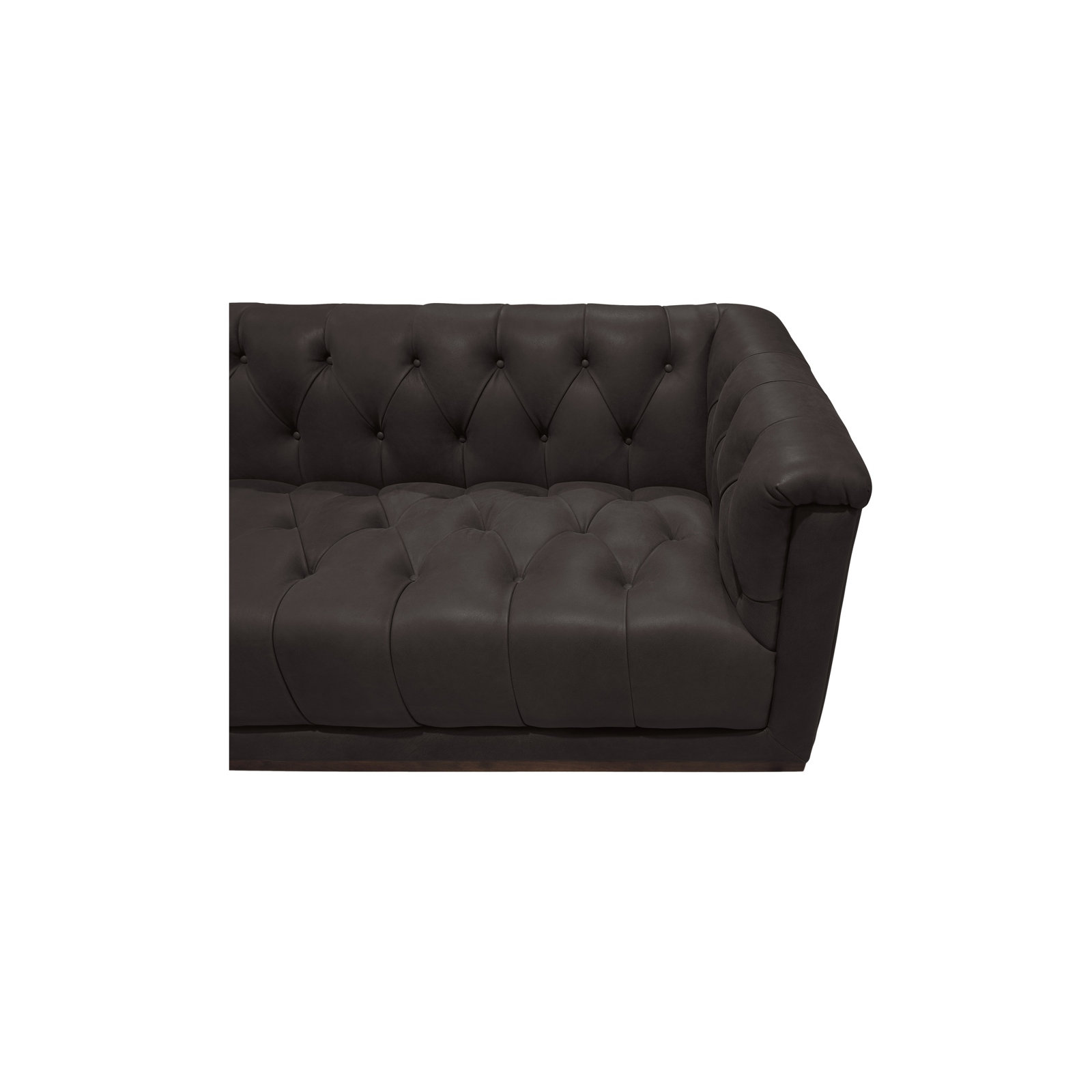 Joelle 84" Genuine Leather Tufted Sofa, Deep Brown