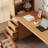 Burlywood Rectangular Solid Wood with 3 drawers desk-50544442