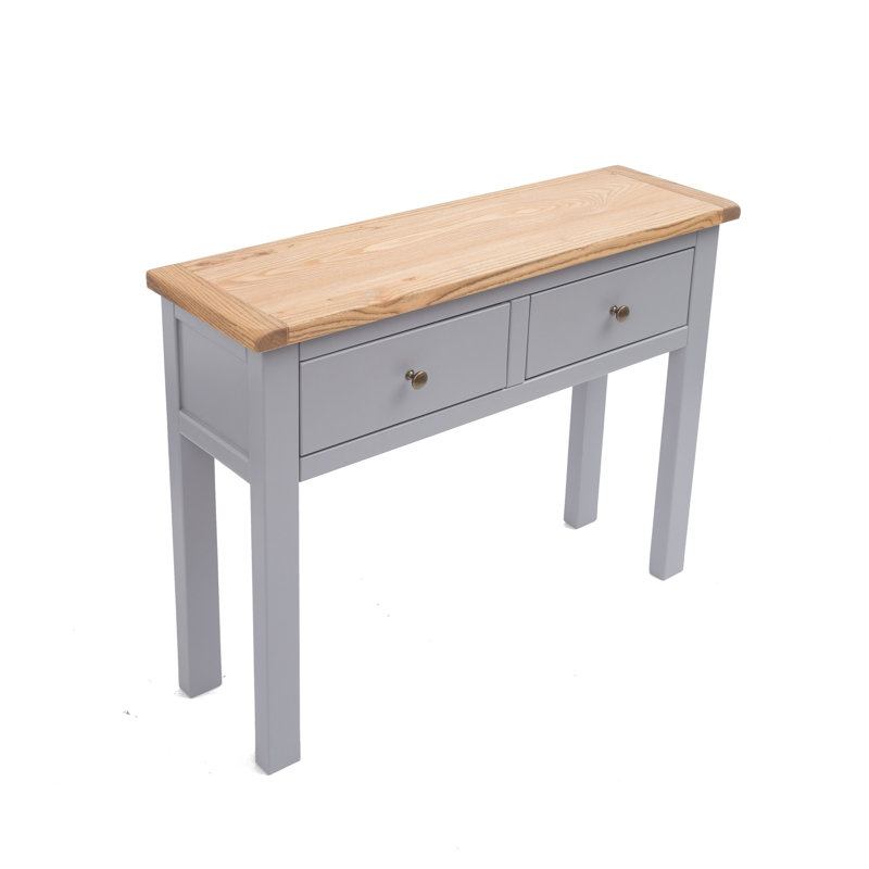 Rosewood 100cm Console Table, Grey/Brass