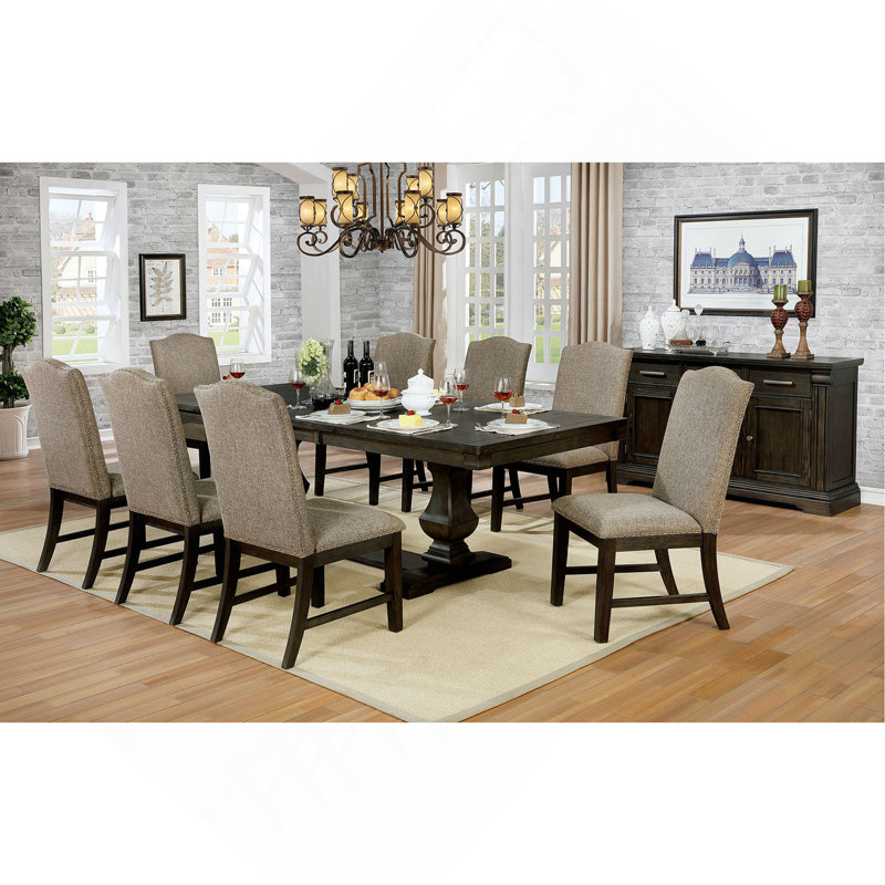 Schlusser 6 - Person Extendable Trestle Dining Set, 9