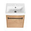 Meuble-lavabo mural élégant avec lavabo en céramique et porte d'armoire à fermeture en douceur-110488737
