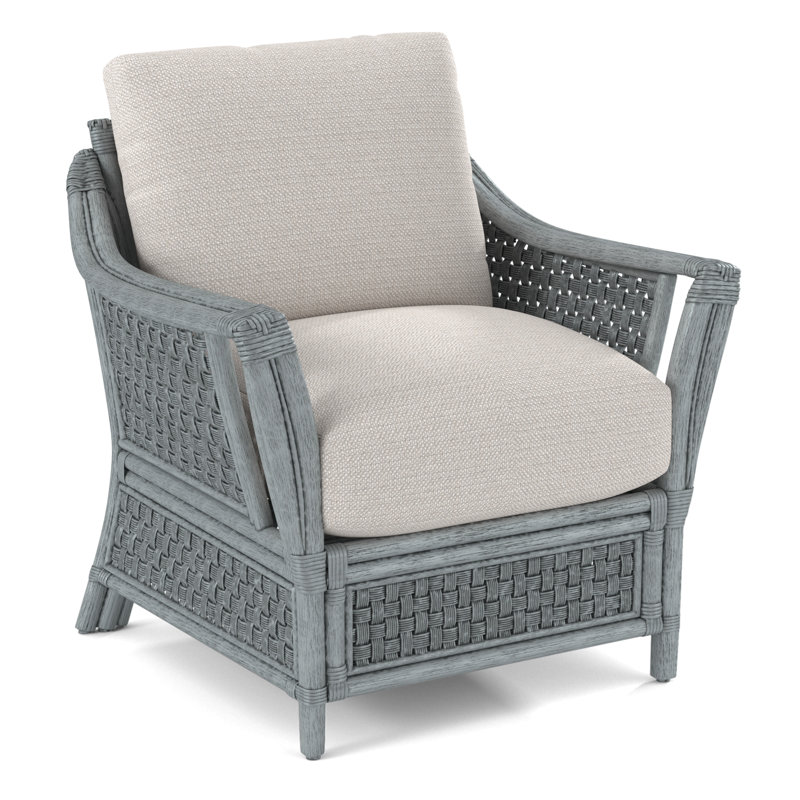 Boca Armchair, Green and Blue Stripe; 0252-54, Nickel