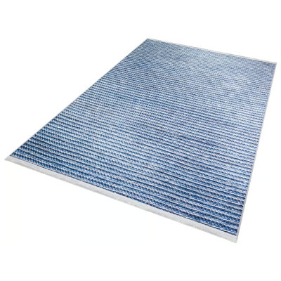 Tapis bleu marine et gris Gabrielle