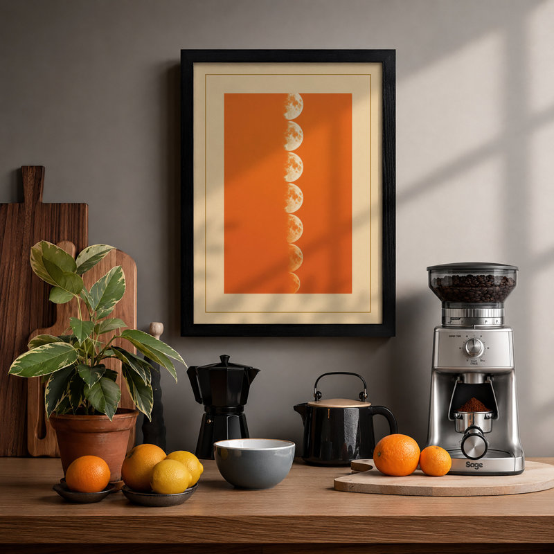 Circular Rhythm Geometric - Print, Black, A4 - 29.7 x 21.0 cm