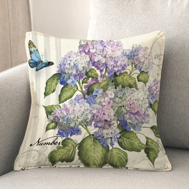 kathy ireland® HOME Papillon Hydrangea Indoor Decorative Pillow