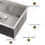 Évier de cuisine encastrable 27 po x 19 po à simple cuve en acier inoxydable calibre 16