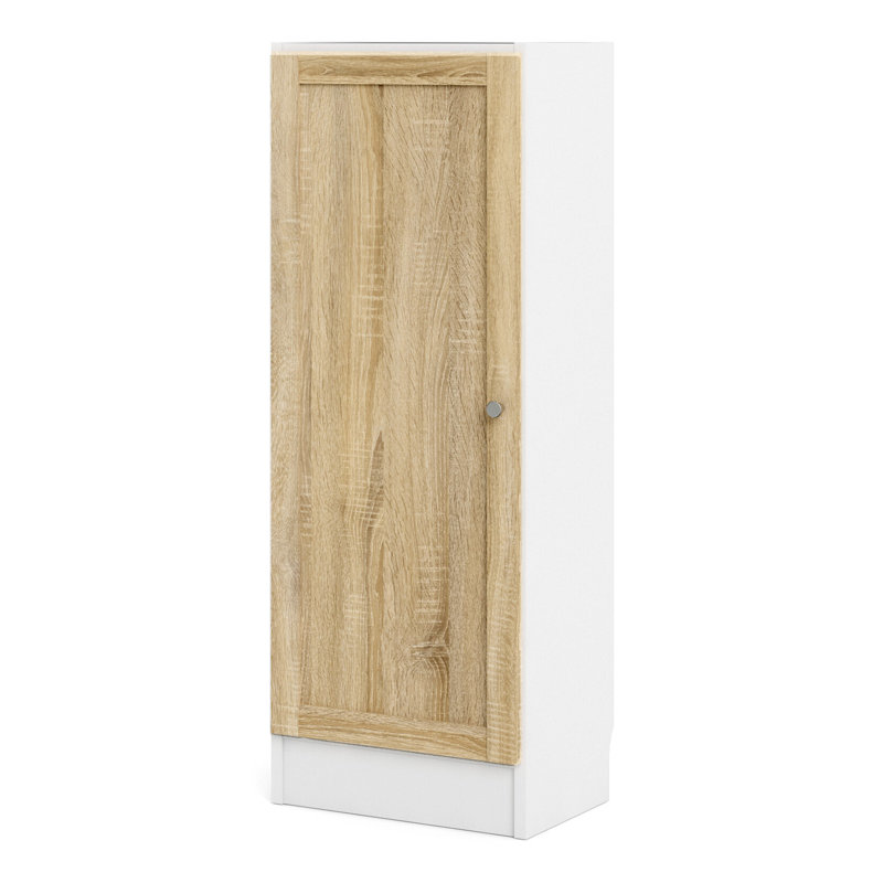 Basic Rectangle Accent Cabinet, White/Oak