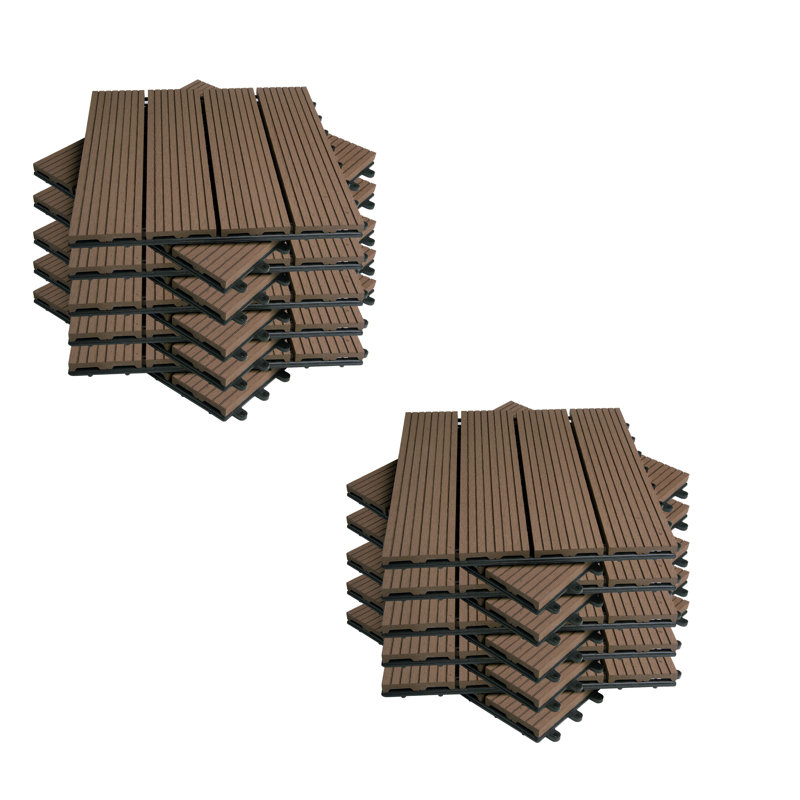 30cm x 30cm wood-effect Gurleen made of plastic/wood, Brown